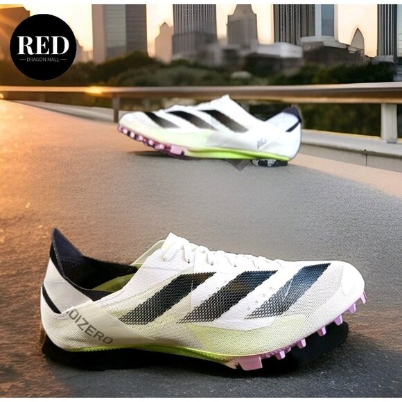Adidas Adizero Finesse Track Spikes White Green IE5487 - Men's Size 7.5 - Picture 1 of 14